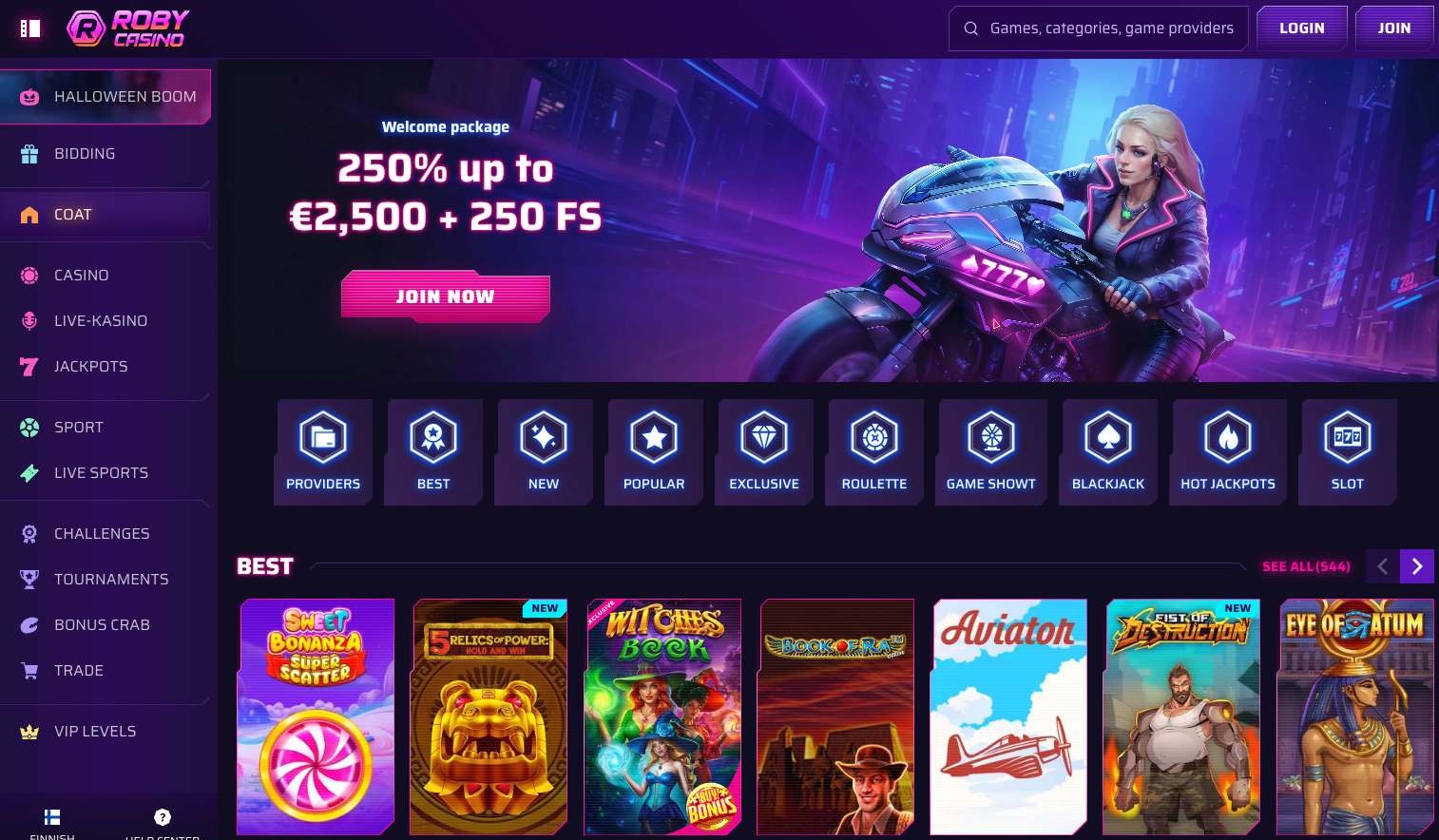 Roby Casino screenshot