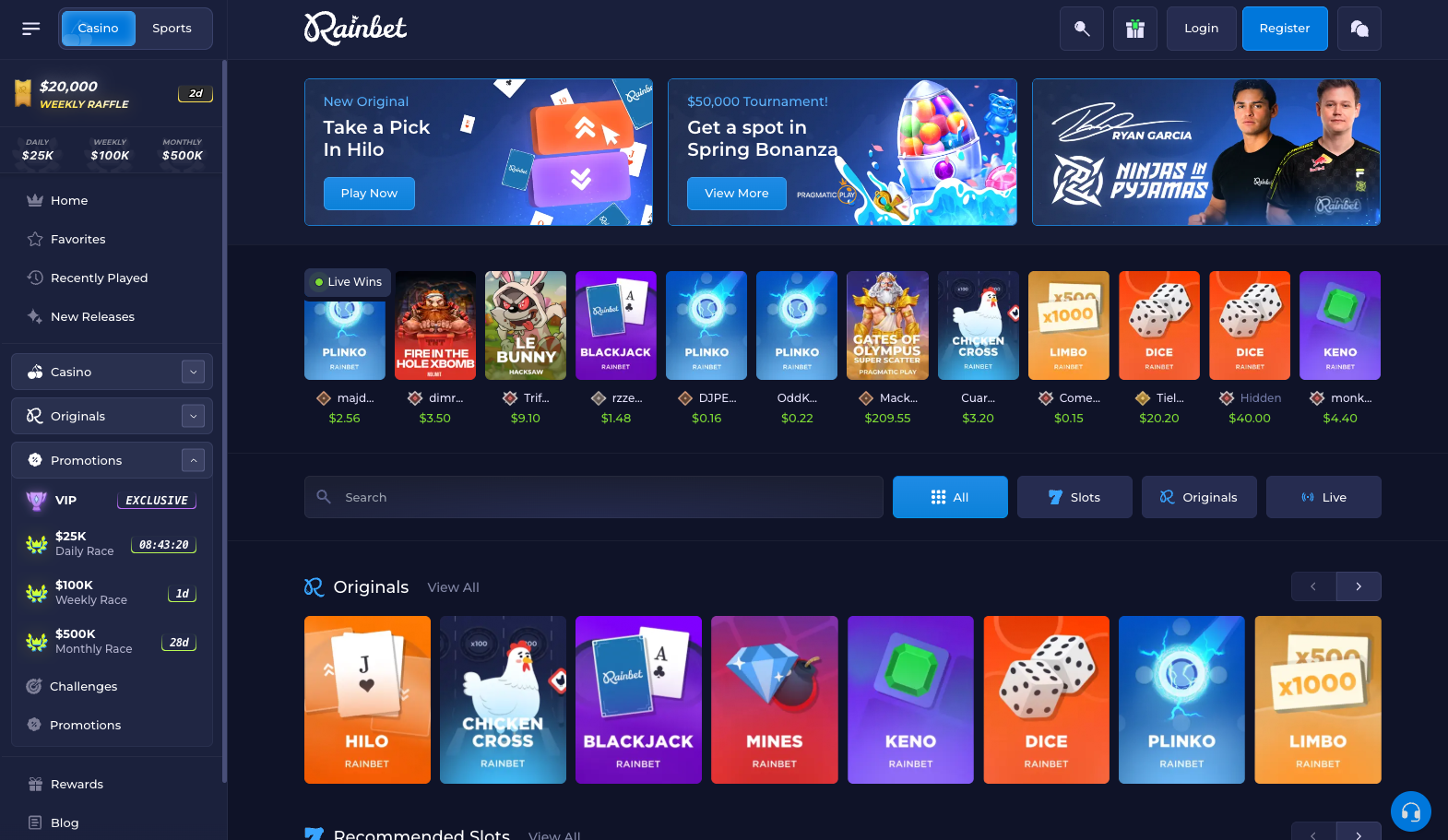 Rainbet screenshot